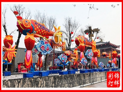 自贡彩灯艺术锦鲤花灯,精制做工,效果优质