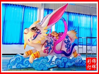 春节兔花灯制作工厂来自贡锦辉彩灯源头厂家